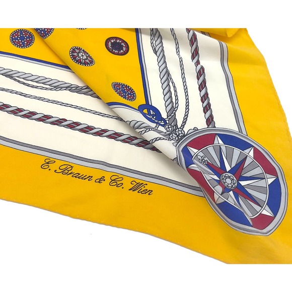 Vintage E Braun & Co. Wien Scarf with Nautical Theme - Picture 7 of 9